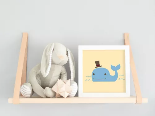 Kalapos Bálna - gyerek számfestő készlet - Számfestő.hu - 20×20cm - keret nélkül