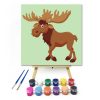 Szarvas - gyerek számfestő készlet - Számfestő.hu - 40×40cm - keretre feszítve