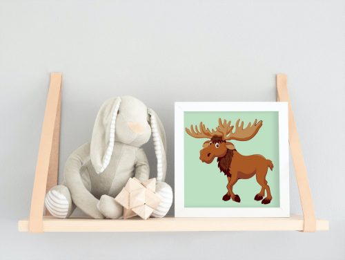 Szarvas - gyerek számfestő készlet - Számfestő.hu - 40×40cm - keret nélkül