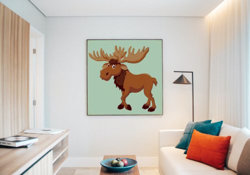 Szarvas - gyerek számfestő készlet - Számfestő.hu - 20×20cm - keretre feszítve