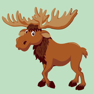 Szarvas - gyerek számfestő készlet - Számfestő.hu - 20×20cm - keretre feszítve