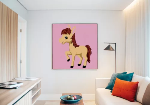 Vidám Paci - gyerek számfestő készlet - Számfestő.hu - 20×20cm - keretre feszítve