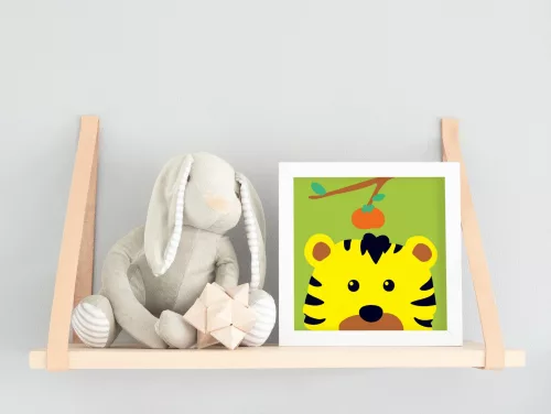 Tigris és az Alma - gyerek számfestő készlet - Számfestő.hu - 30×30cm - keret nélkül