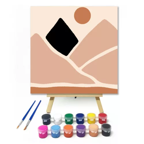 Napsütötte Hegyek - gyerek számfestő készlet - Számfestő.hu - 20×20cm - keret nélkül
