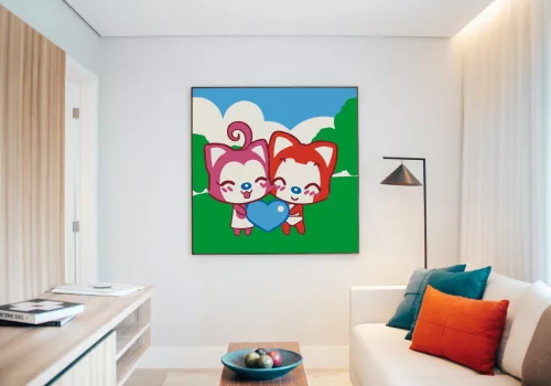 Szerelem - gyerek számfestő készlet - Számfestő.hu - 50×50cm - keret nélkül