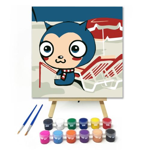 Pecázás - gyerek számfestő készlet - Számfestő.hu - 20×20cm - keretre feszítve