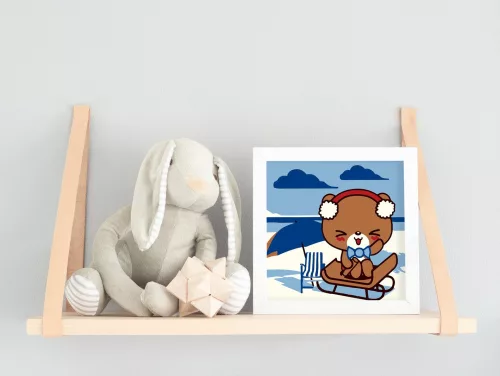 Szánkózás - gyerek számfestő készlet - Számfestő.hu - 50×50cm - keret nélkül