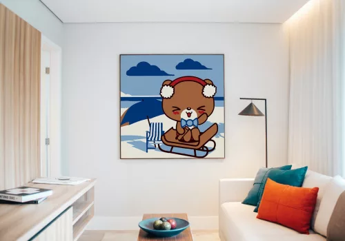 Szánkózás - gyerek számfestő készlet - Számfestő.hu - 30×30cm - keret nélkül