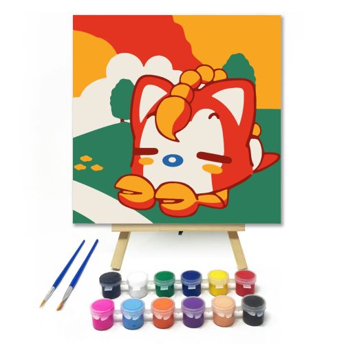 Pihenés - gyerek számfestő készlet - Számfestő.hu - 40×40cm - keretre feszítve