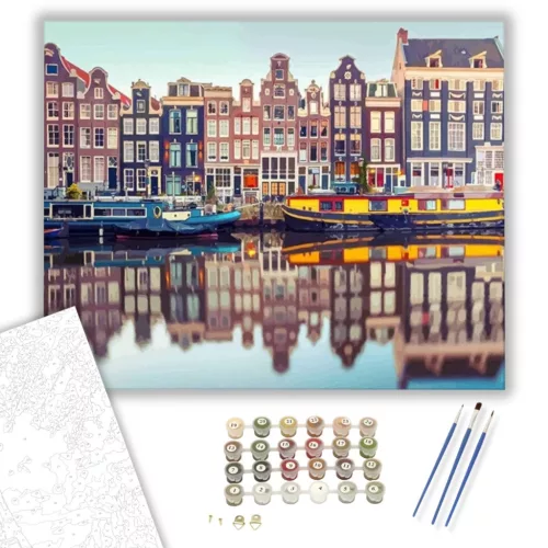 Amszterdami Csatorna - számfestő készlet - Számfestő.hu - 40×50cm - keret nélkül