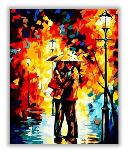 Romantika az Esőben - számfestő készlet