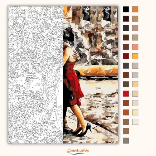Együtt az Esőben - számfestő készlet - Számfestő.hu - 60×70cm - Keret nélkül