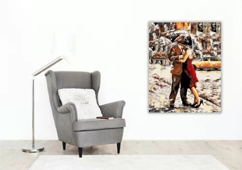 Együtt az Esőben - számfestő készlet - Számfestő.hu - 80×100cm - Keret nélkül