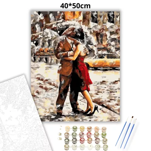 Együtt az Esőben - számfestő készlet - Számfestő.hu - 40×50cm - Keret nélkül