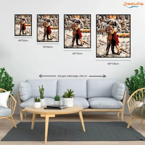 Együtt az Esőben - számfestő készlet - Számfestő.hu - 40×50cm - Keretre feszítve