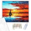 Vitorlás a Napnyugtában - számfestő készlet - Számfestő.hu - 50×60cm - keret nélkül