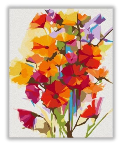 Színes Virágszálak - számfestő készlet