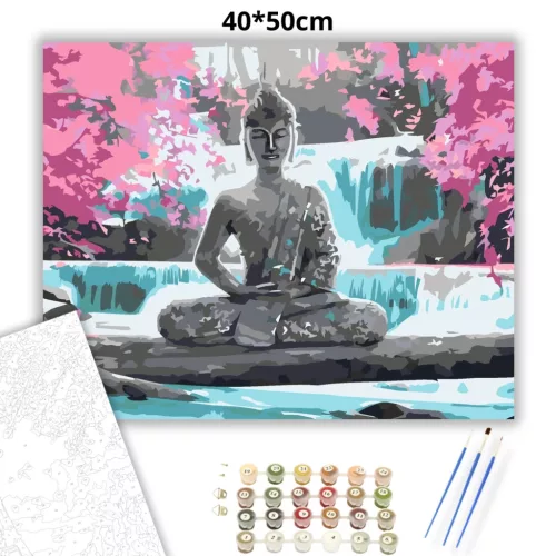 Buddha Zen - számfestő készlet - Számfestő.hu - 40×50cm - Keret nélkül