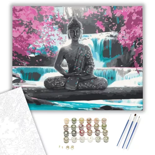 Buddha Zen - számfestő készlet - Számfestő.hu - 80×100cm - keretre feszítve
