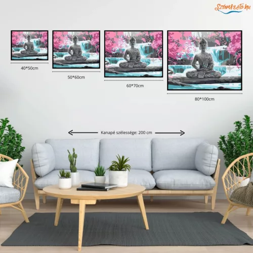 Buddha Zen - számfestő készlet - Számfestő.hu - 40×50cm - Keret nélkül