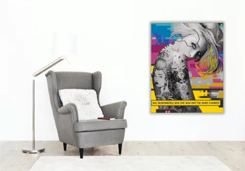 Tetovált Lány - számfestő készlet - Számfestő.hu - 60×70cm - keretre feszítve