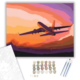 Repülőgép - számfestő készlet - Számfestő.hu - 40×50cm - keret nélkül