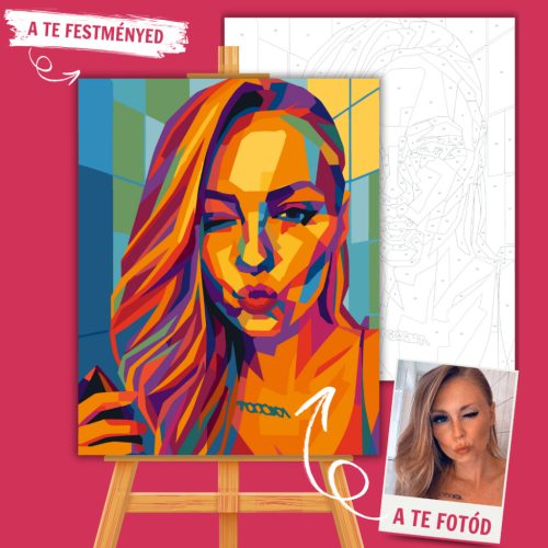 Számfestő Portré - WPAP Stílusban (Wedha’s Pop Art Stílus) - Számfestő.hu - 30×40cm - keretre feszítve
