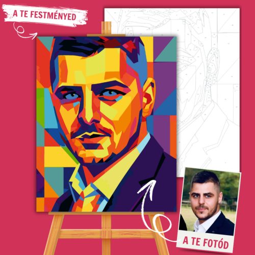 Számfestő Portré - WPAP Stílusban (Wedha’s Pop Art Stílus) - Számfestő.hu - 30×40cm - keretre feszítve