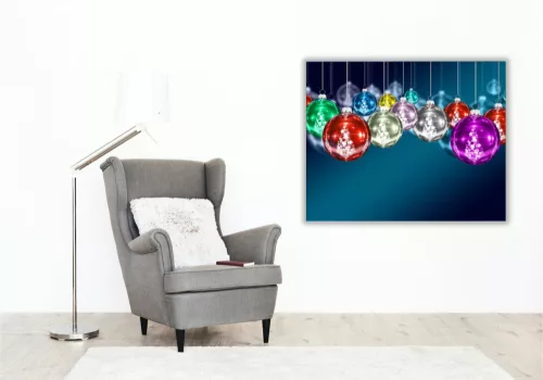 Karácsonyi gömbök - számfestő készlet - Számfestő.hu - 40×50cm - keret nélkül
