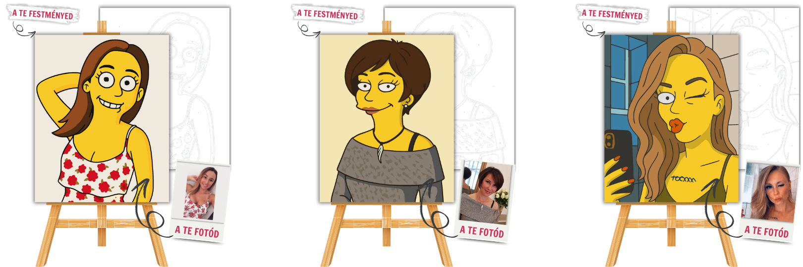 Számfestő Portré – Sárga Karakteres Stílusban (karikatúra ihlette)