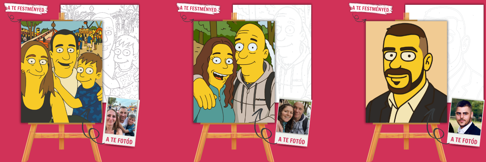 Számfestő Portré – Sárga Karakteres Stílusban (karikatúra ihlette)