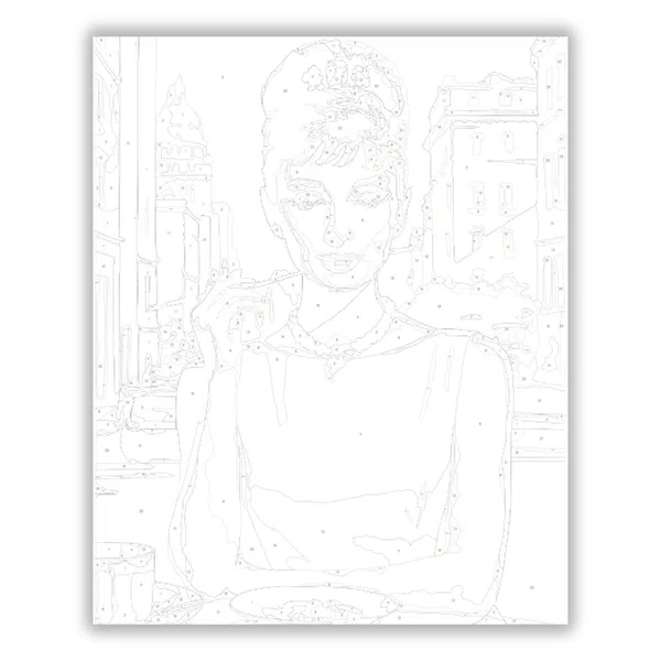 Audrey Hepburn - reggeli a Tiffanynál - számfestő készlet - számfestő készlet