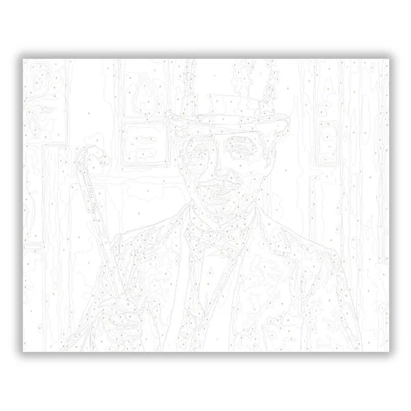 Charlie Chaplin Portré - számfestő készlet - számfestő készlet