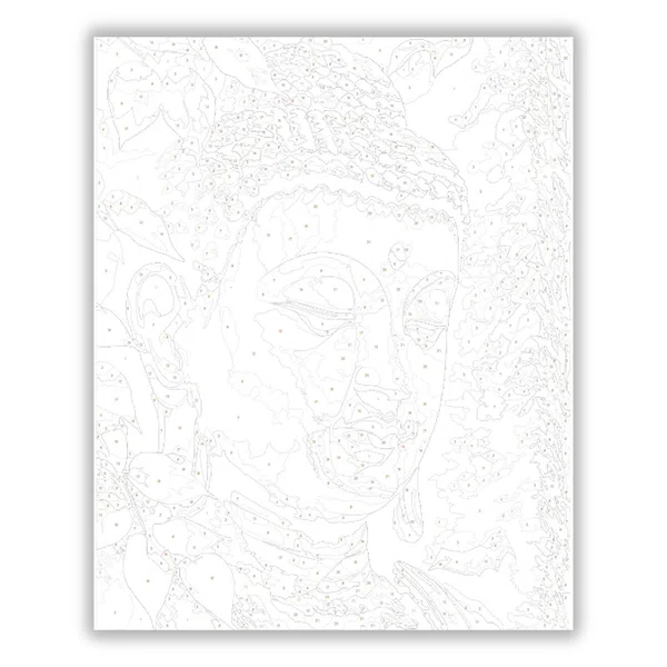 Buddha Arca Erdő Harmóniájában - számfestő készlet - számfestő készlet