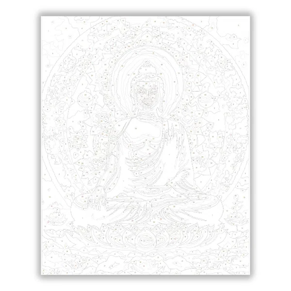 Buddha és Lótuszok Kozmikus Fényben - számfestő készlet - számfestő készlet