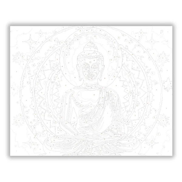 Arany Buddha Kozmikus Háttérrel - számfestő készlet - számfestő készlet