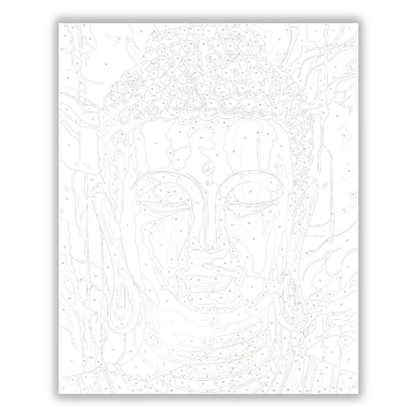 Buddha Arca Absztrakt Színekben - számfestő készlet - számfestő készlet