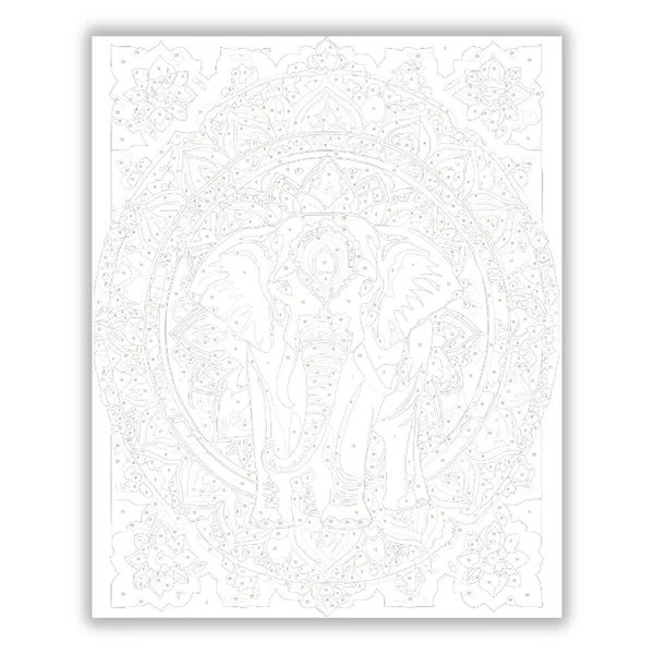 Elefántos Mandala Lótuszmintákkal - számfestő készlet - számfestő készlet