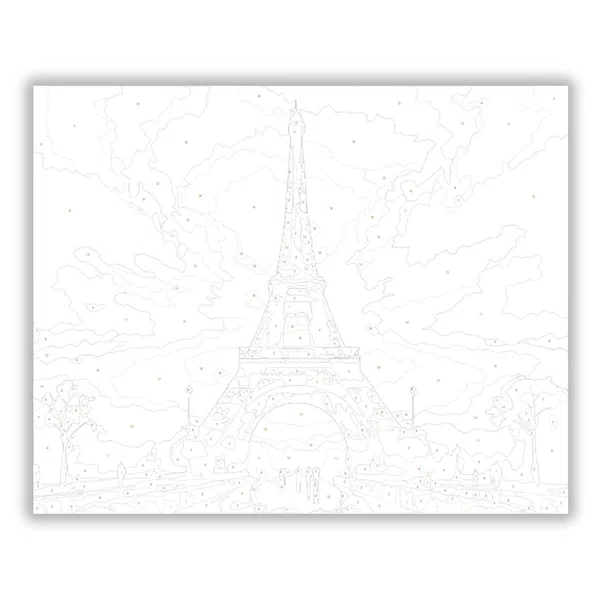 Eiffel-torony Ködfátyolban - számfestő készlet - számfestő készlet