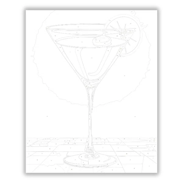 Martinis pohár - számfestő készlet - számfestő készlet