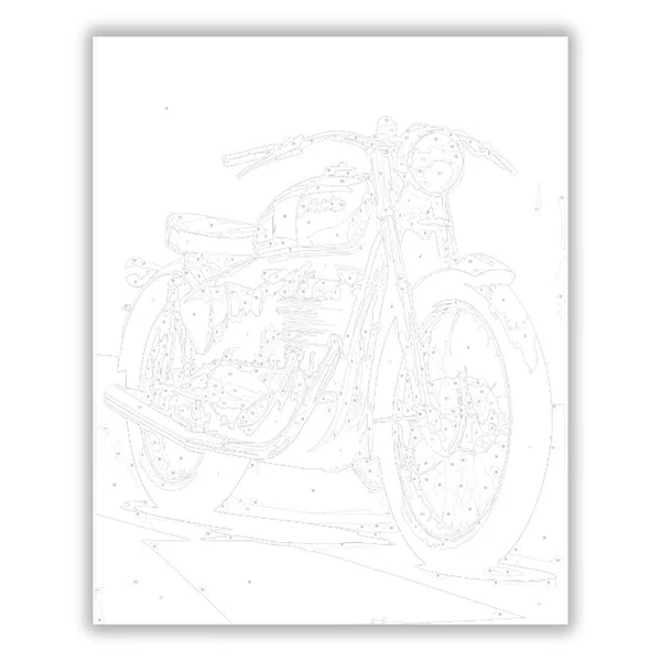 Piros retró motor - számfestő készlet - számfestő készlet
