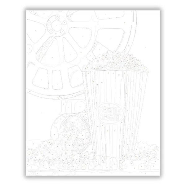 Mozis popcorn - számfestő készlet - számfestő készlet