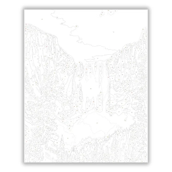 Zúgó yosemite-i vízesés - számfestő készlet - számfestő készlet