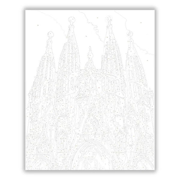 Monumentális Sagrada Família - számfestő készlet - számfestő készlet