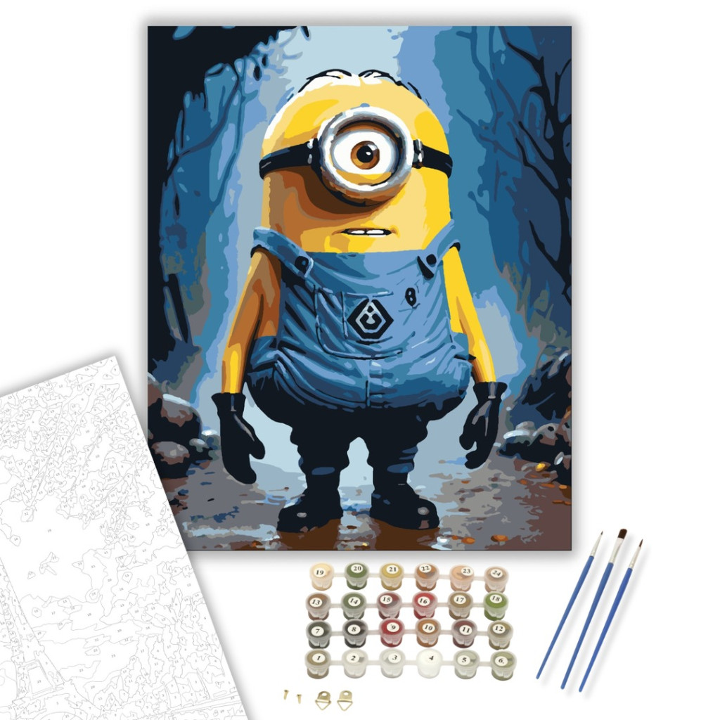Halloweeni Minion - számfestő készlet - számfestő készlet