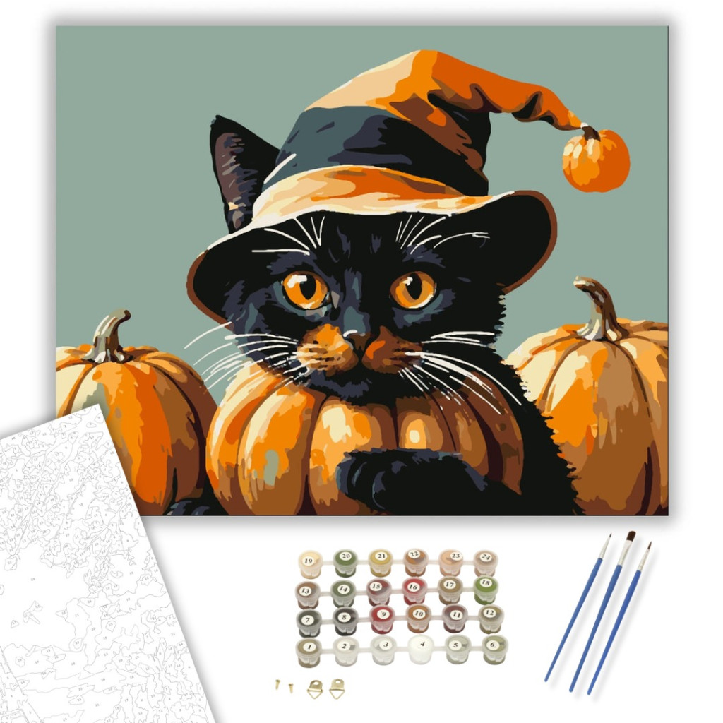 Halloweeni Varázslat - számfestő készlet - számfestő készlet
