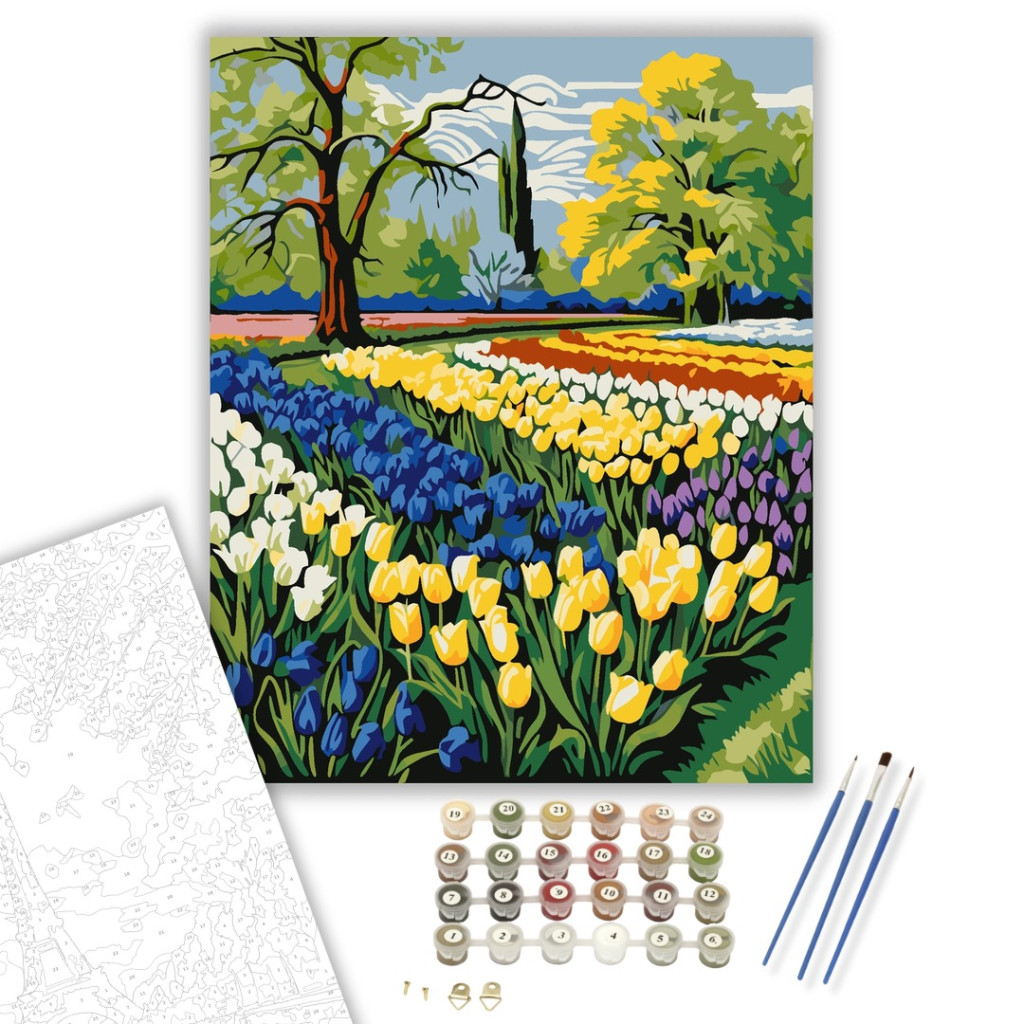 Tavaszi Tulipánok Szimfóniája - számfestő készlet - számfestő készlet