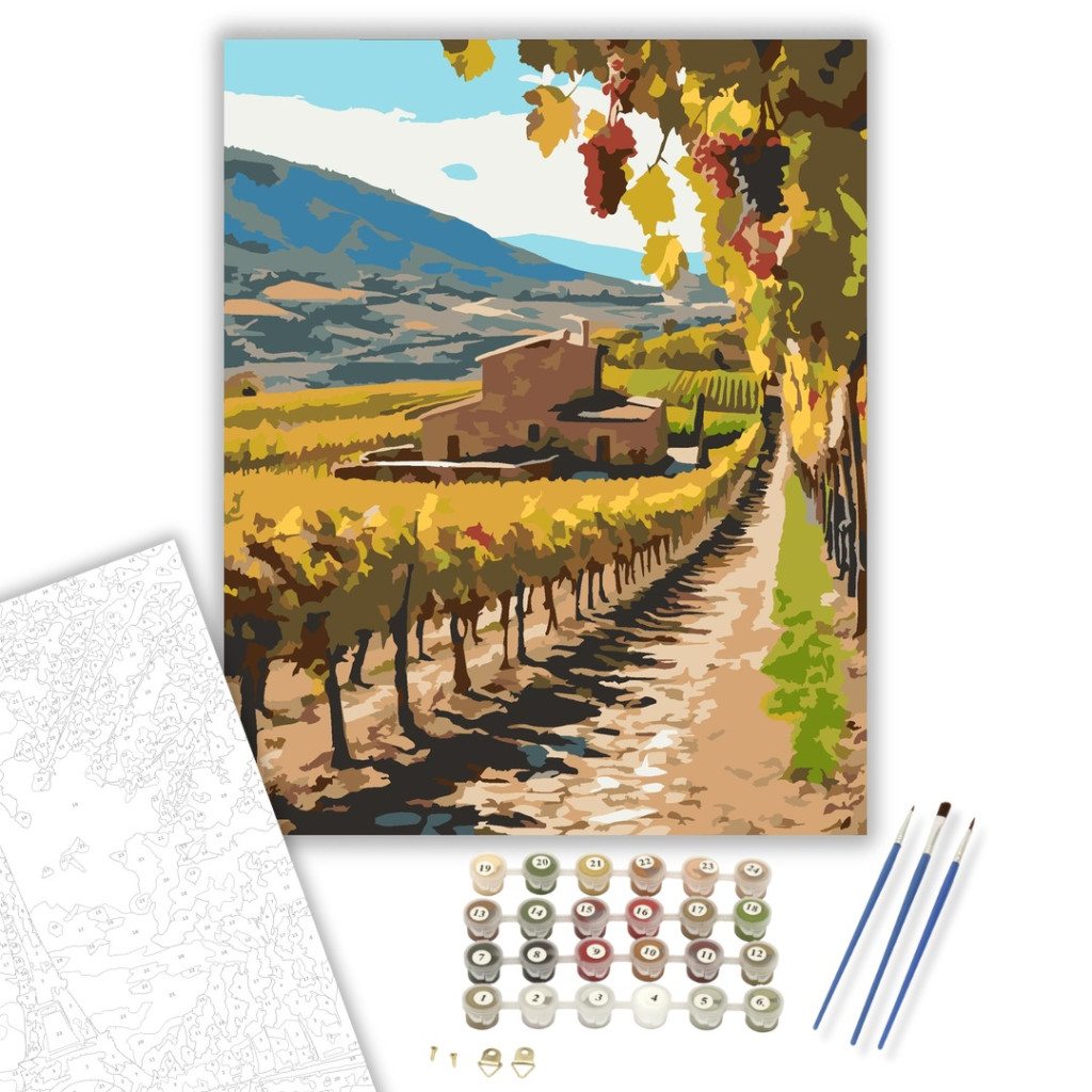 La Rioja Őszi Szőlőskert - számfestő készlet - számfestő készlet