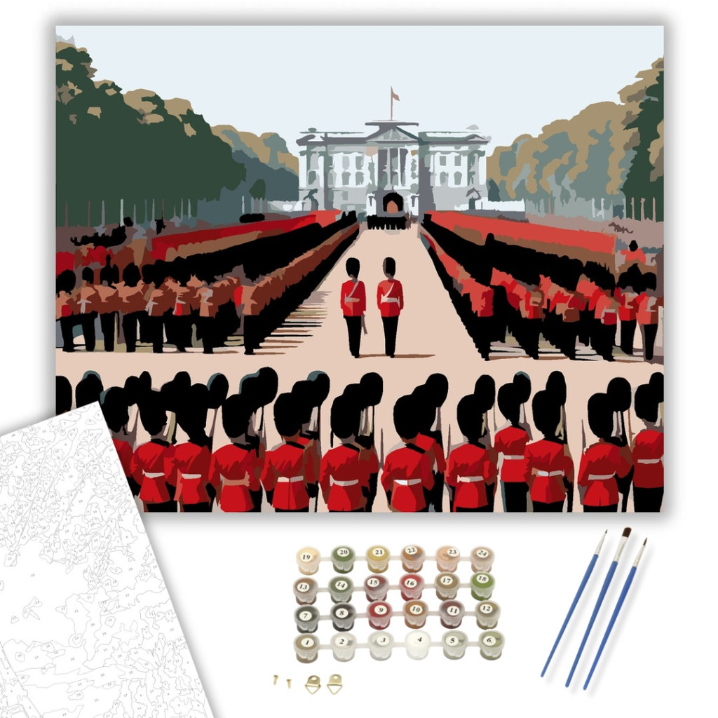Buckingham Palota Őrségváltás - számfestő készlet - számfestő készlet