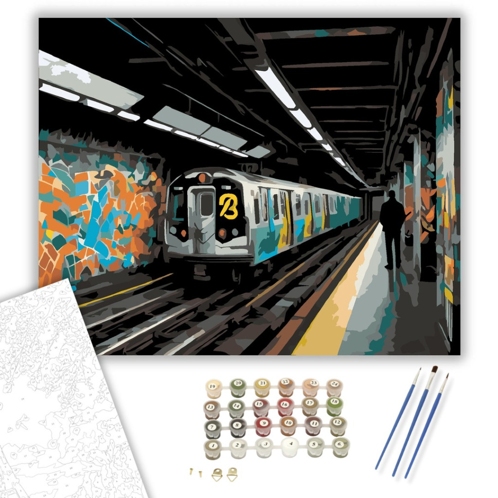 Graffitivel Díszített Metró Az Aluljáróban - számfestő készlet - számfestő készlet
